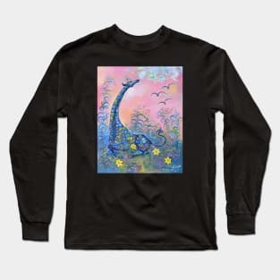 Surrealism-Contemplating Giraffe Long Sleeve T-Shirt